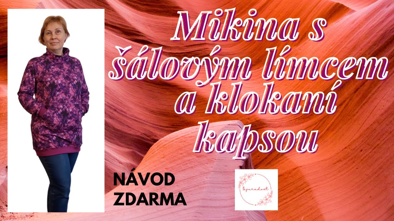 Mikina s šálovým límcem a klokaní kapsou- návod zdarma