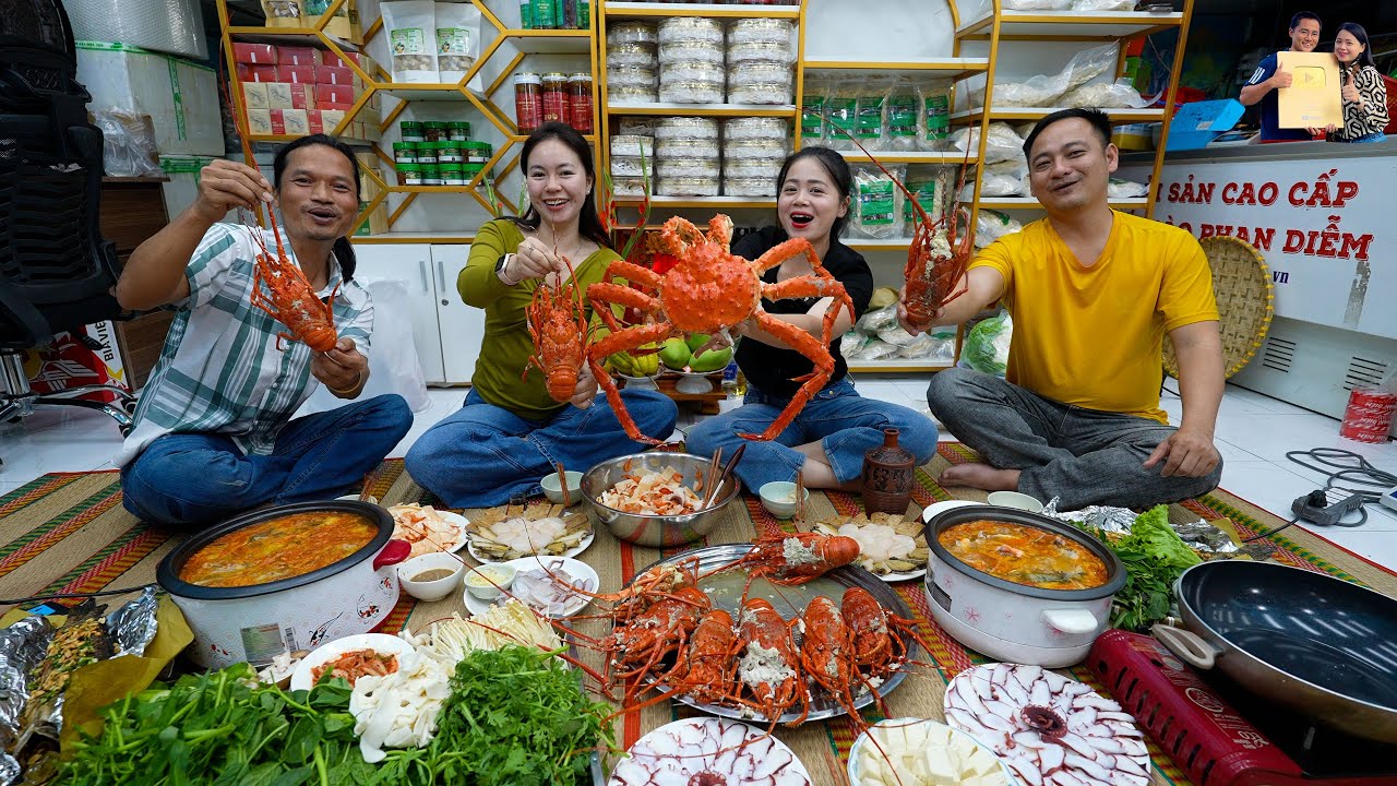 Ăn Đại tiệc Tân Niên Hải sản Tôm hùm Cua hoàng đế cùng Song Hỷ A Tú Xe Đầu Kéo A Già Làng Tây Nguyên