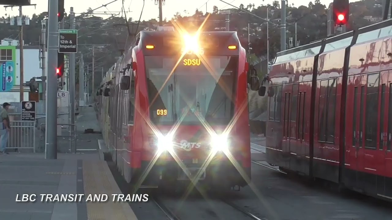 San Diego MTS Green Line Arriving at El Cajon
