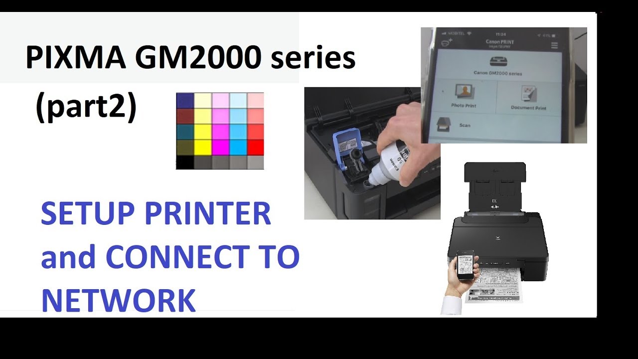 PIXMA GM2000 GM2040 GM2050 (part2) - Setup Printer and Connect to Wireless