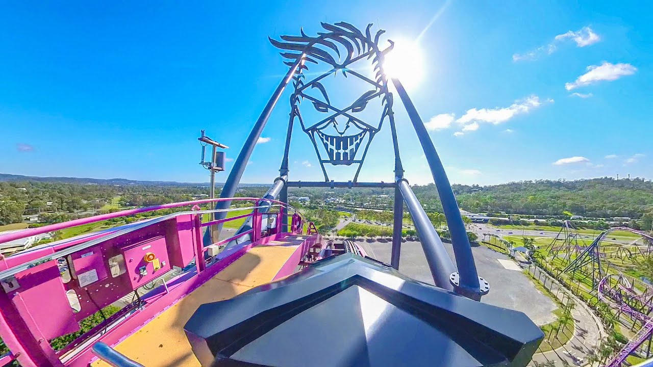 DC Rivals HyperCoaster - Warner Brothers Movie World - Onride - 4K - Wide Angle