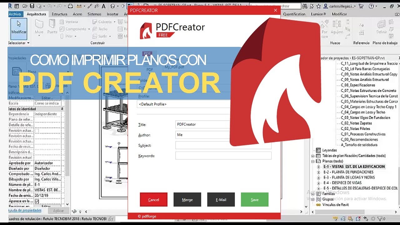 COMO IMPRIMIR PLANOS EN PDF DESDE REVIT - PDF CREATOR