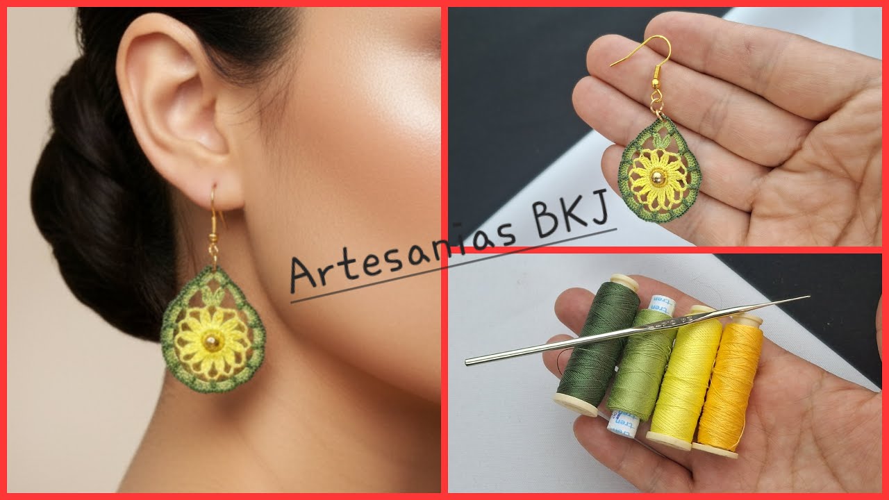 Paso a paso para hacer aretes a crochet / TUTORIAL crochet earrings