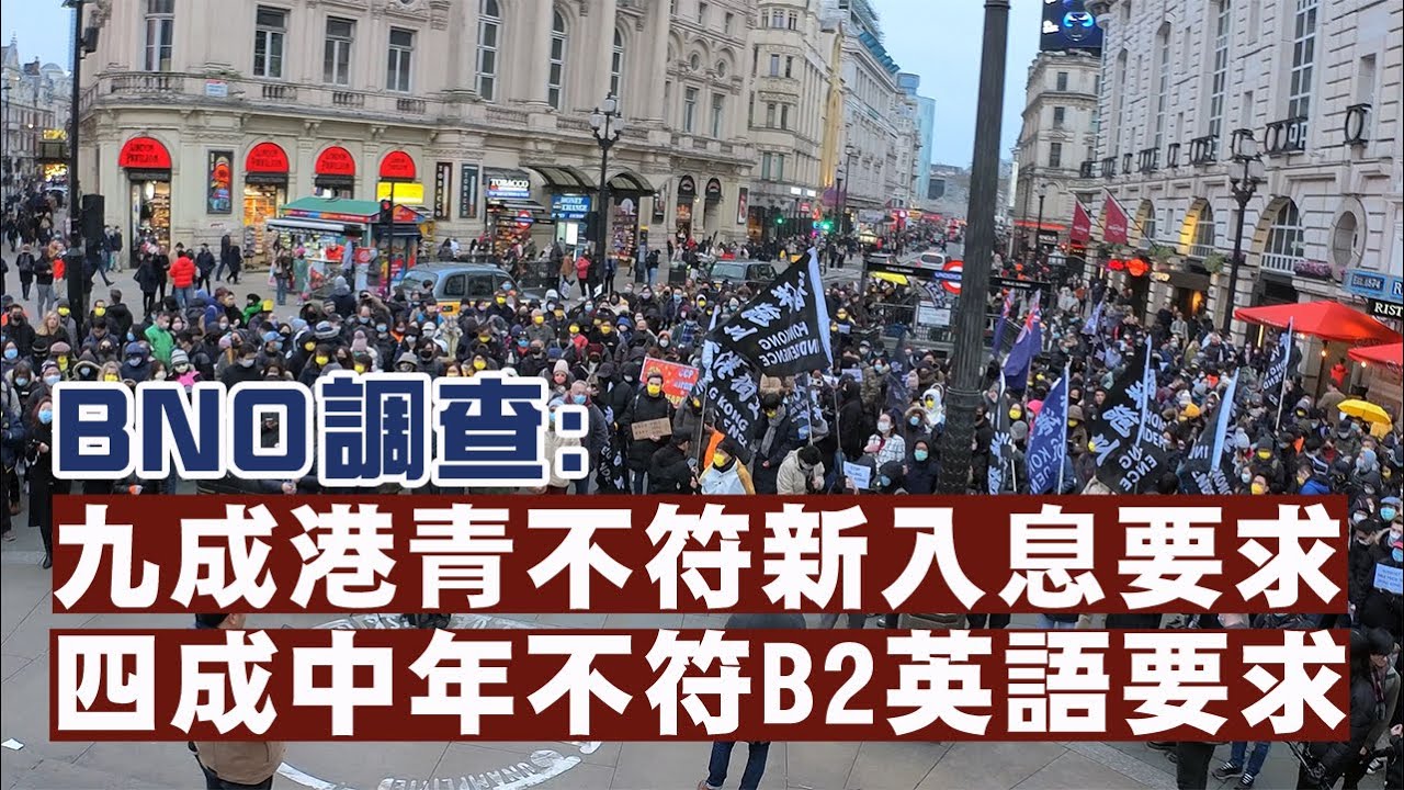 【BNO民調】新門檻趕絕移英港人！九成港青年不符「新入息資格」！近四成中年港人不符B2英語水平！05/02/2026