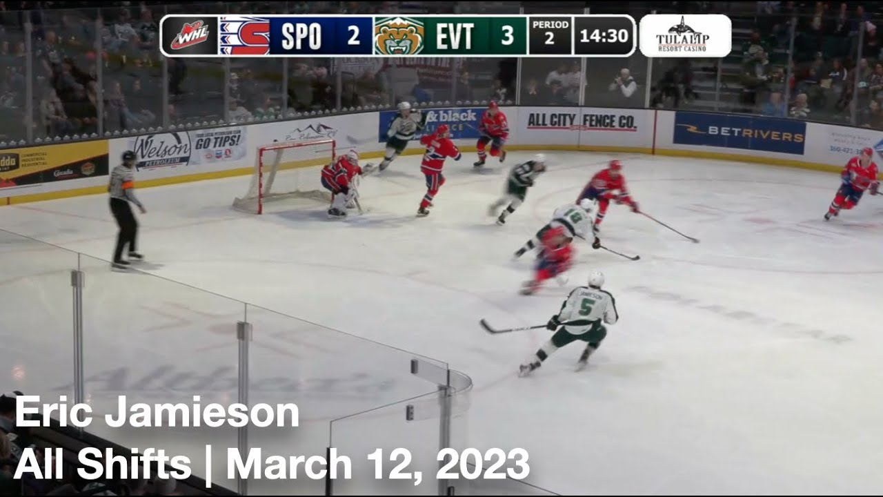 Eric Jamieson (EVT5) | All Shifts | Everett Silvertips vs. Spokane Chiefs (WHL) | 3 12 2023