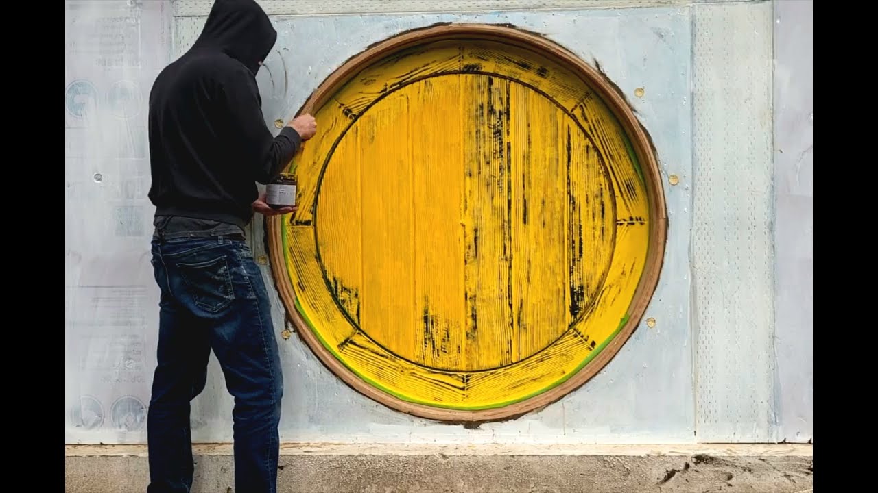Part 24: Distressed Paint On Hobbit Hole Door and Windows