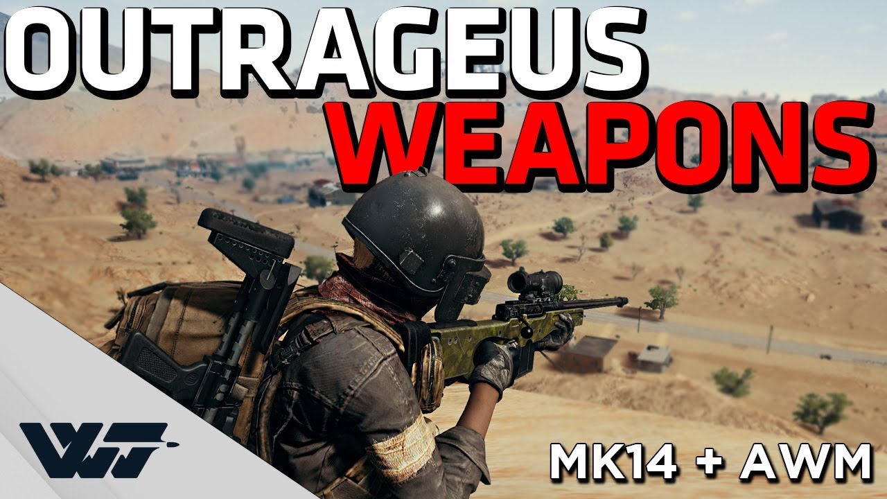 OUTRAGEOUS WEAPONS - AWM+MK14 (crazy loadout) - PUBG