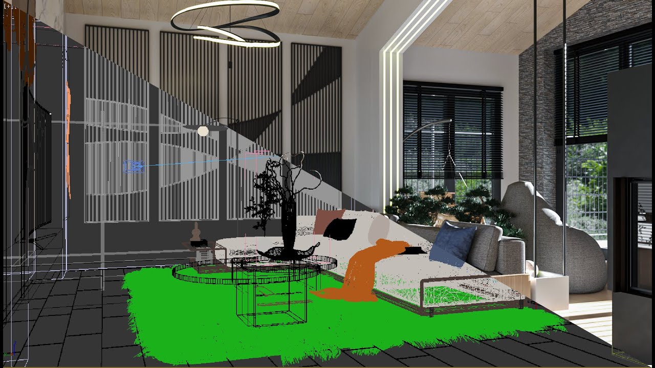 Rendering a Modern Kitchen & Living Room | 3ds Max + Corona Renderer Workflow