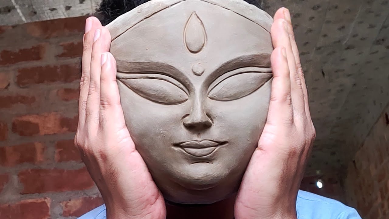 how to make durga face | durga face making at home | durga idol Making | durga murti | mahalaya