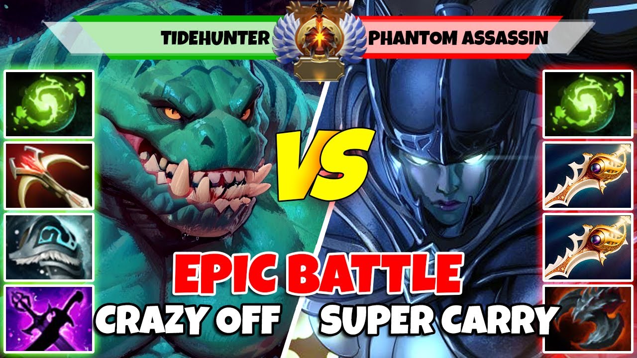 TIDEHUNTER (Off) vs PHANTOM ASSASSIN (Carry) - Battle Of Immortal Rank Dota 2 Players - Z Dota 2