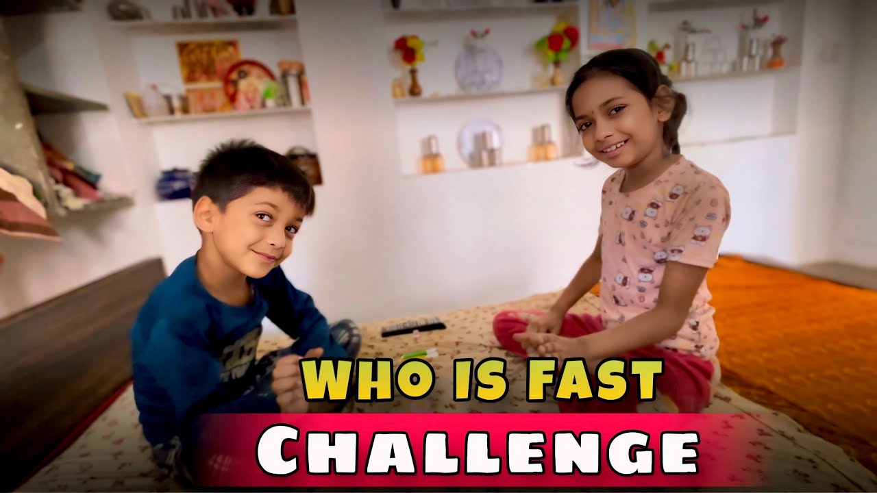 Who is the fast Challenge 😁 Riyansh VS Sanvi & Jaanvi #rahulrawatvlog #challengevlogs &lrm;@souravjvlogs