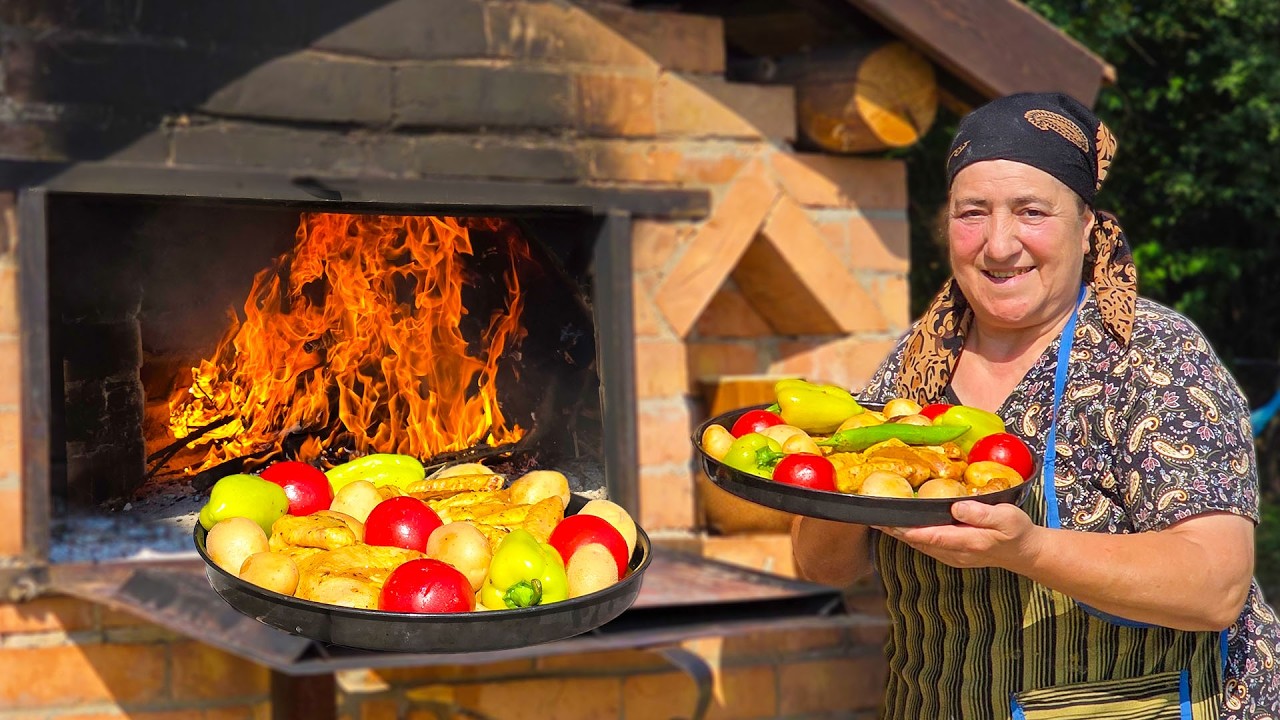 Wood-Fired Flavor & Summer Harvest – A Real Day of Village Cooking 🍅🔥