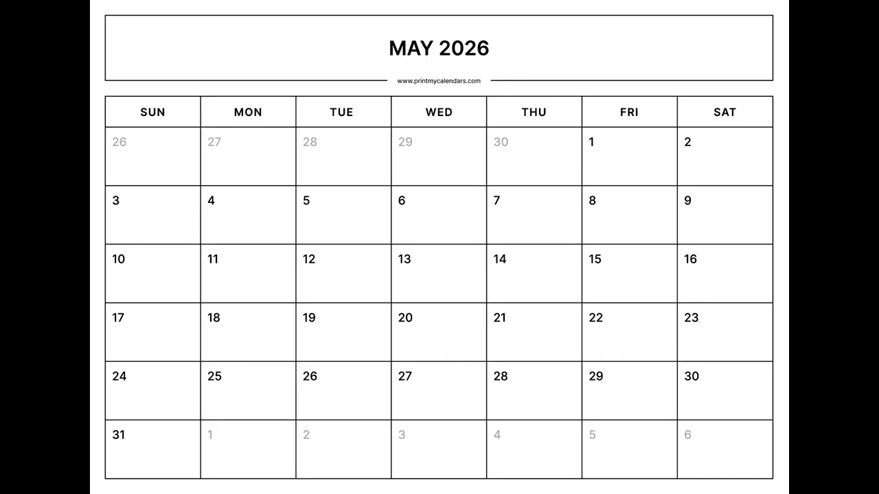 May 2026 Calendar | Printable A4 & US Letter | Portrait & Landscape | Free PDF Download | May 2026