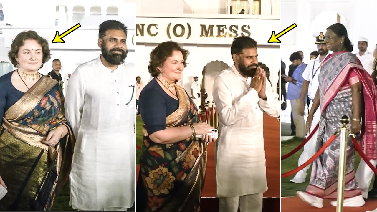 Deputy CM Pawan Kalyan With Wife Attended The Dinner On Hhonour Of President Smt. Draupadi Murmu
