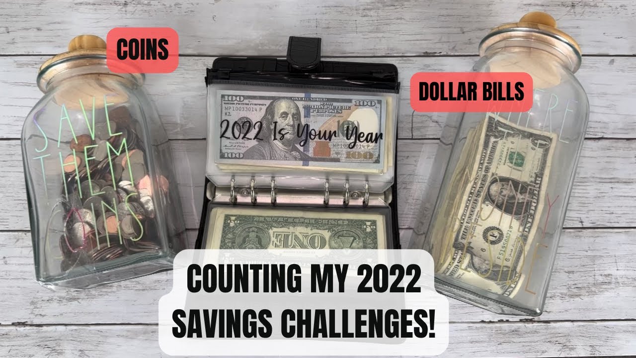 HOW MUCH I SAVED IN 2022‼️ COUNTING MY 2022 SAVINGS CHALLENGES| COINS & DOLLAR BILLS| TAYLORBUDGETS