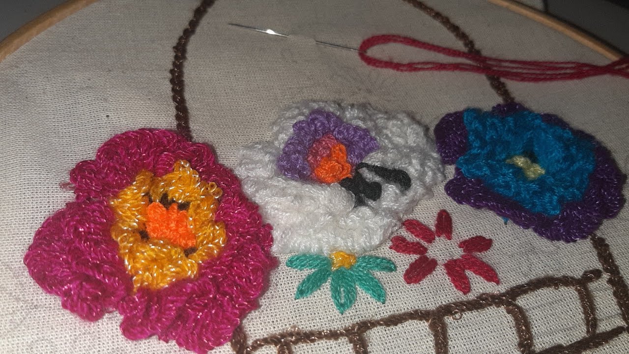 Bordado Canasta con Flores/ Embroidery basket with flowers