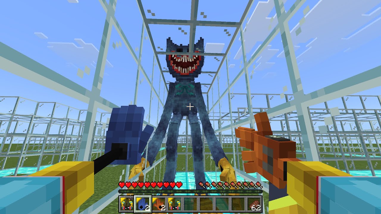 Poppy Playtime V6 Nightmare TV Huggy Wuggy Chase MOD in Minecraft PE
