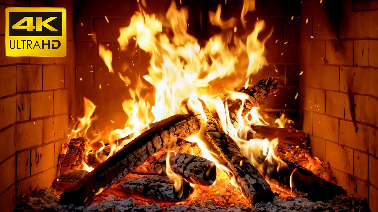 🔥 WOOD-BURNING Fireplace with GENTLE Firelight and WHISPERING Crackles for WARM Christmas VIBES