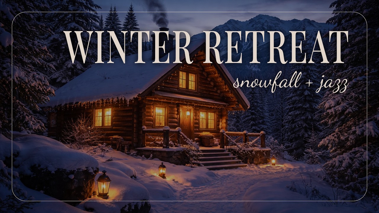 Snowy Cabin Ambience | Smooth Jazz & Winter Calm (2h)