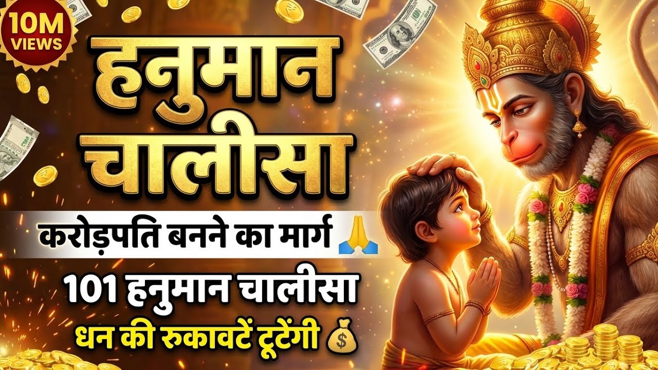 करोड़पति बनने का मार्ग 🙏101 हनुमान चालीसा — धन रुकावटें टूटेंगी 💰 | Hanuman Chalisa Nonstop Ful Path