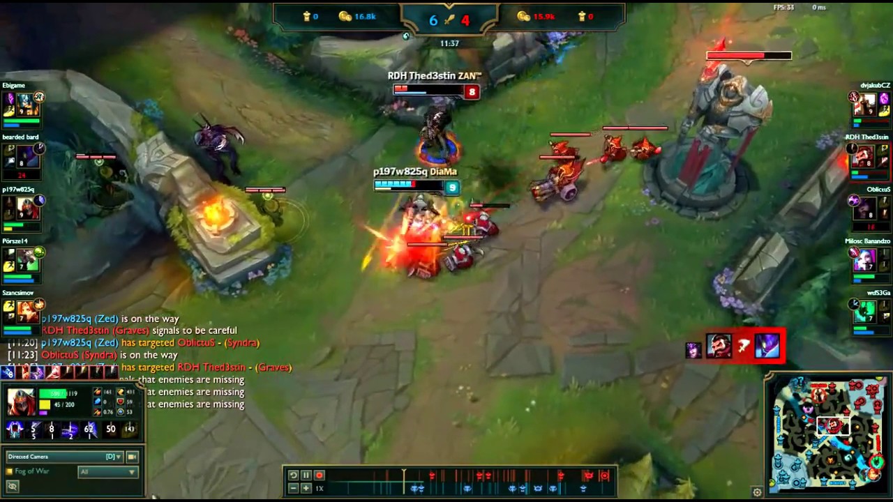 BEST GRAVES EUNE DESTROYS ONE TRICK ZED IN 1VS2 SITUATION