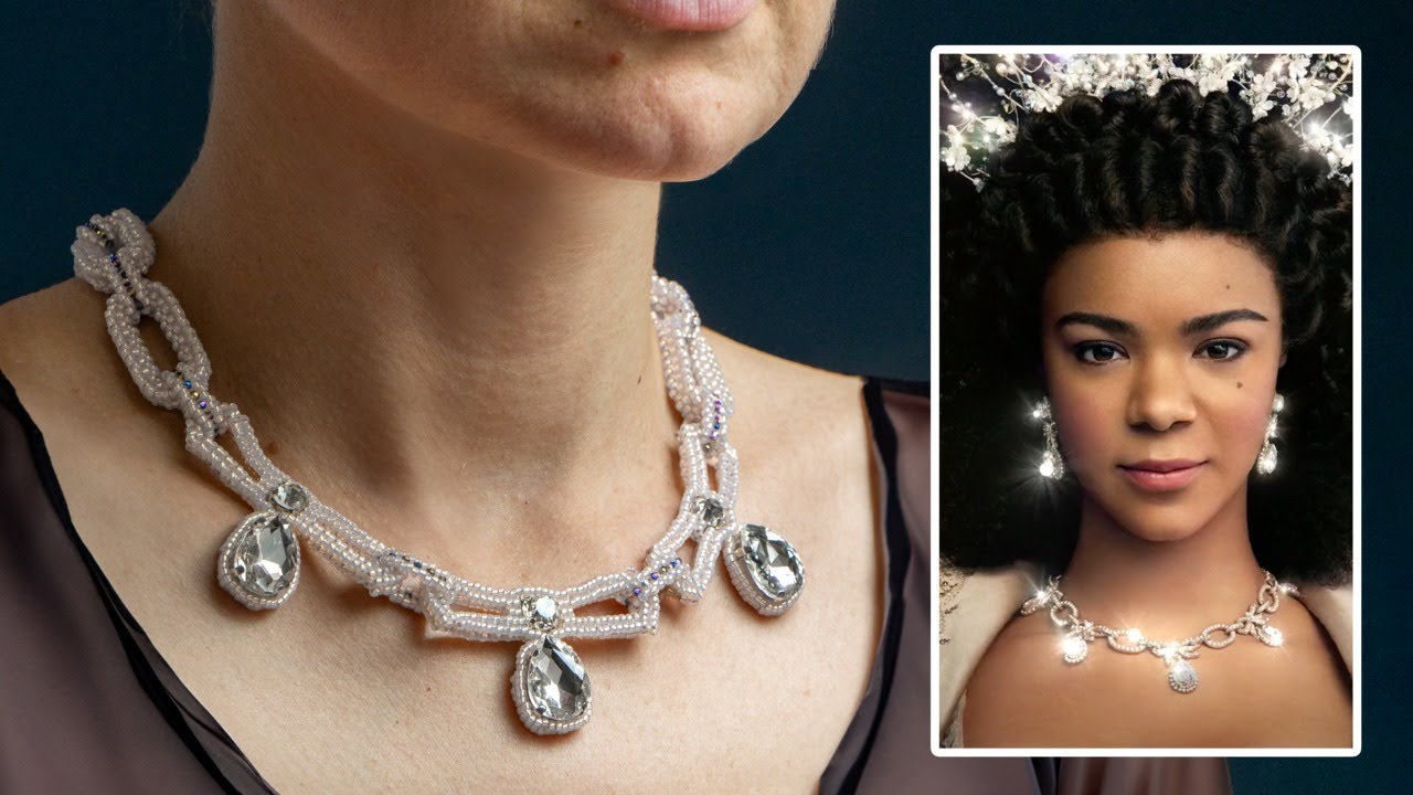 Create your own Bridgerton inspired costume necklace - jewellery tutorial