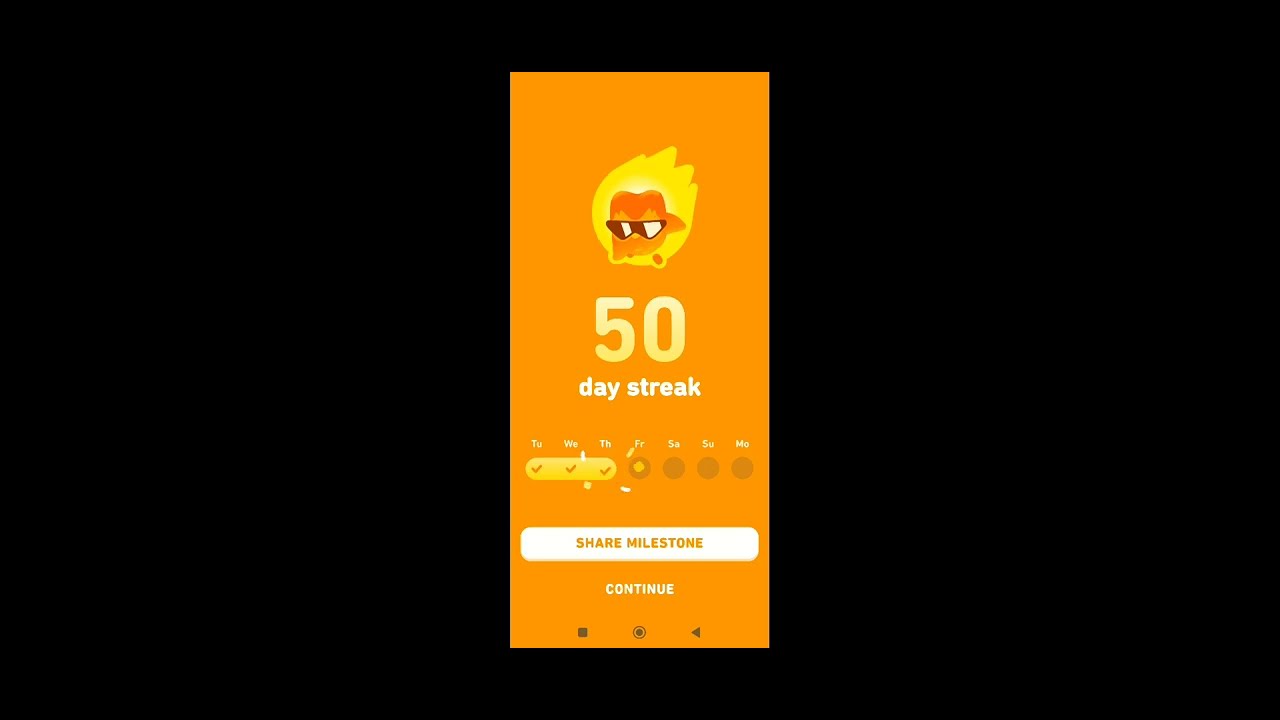 I reached 50 days on @duolingo