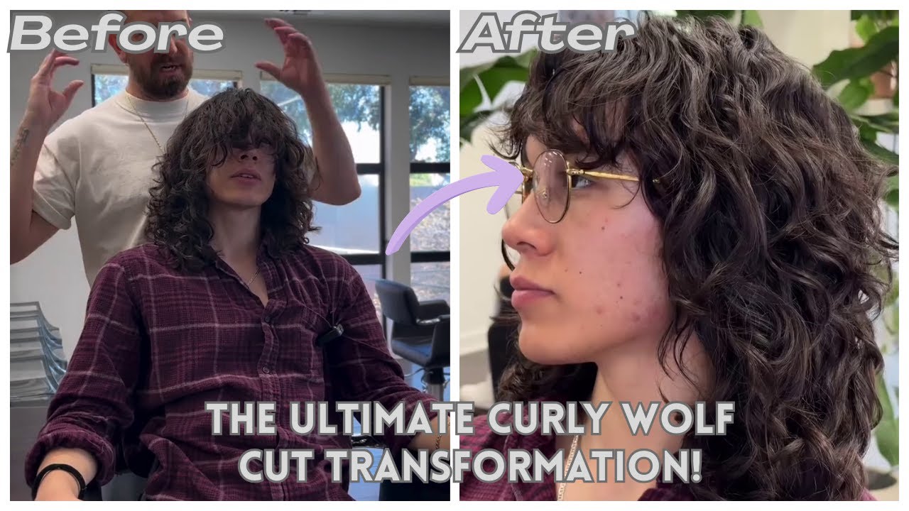 The Ultimate Curly Wolf Cut Transformation! 🐺✨ | Modern Shag Haircut Tutorial