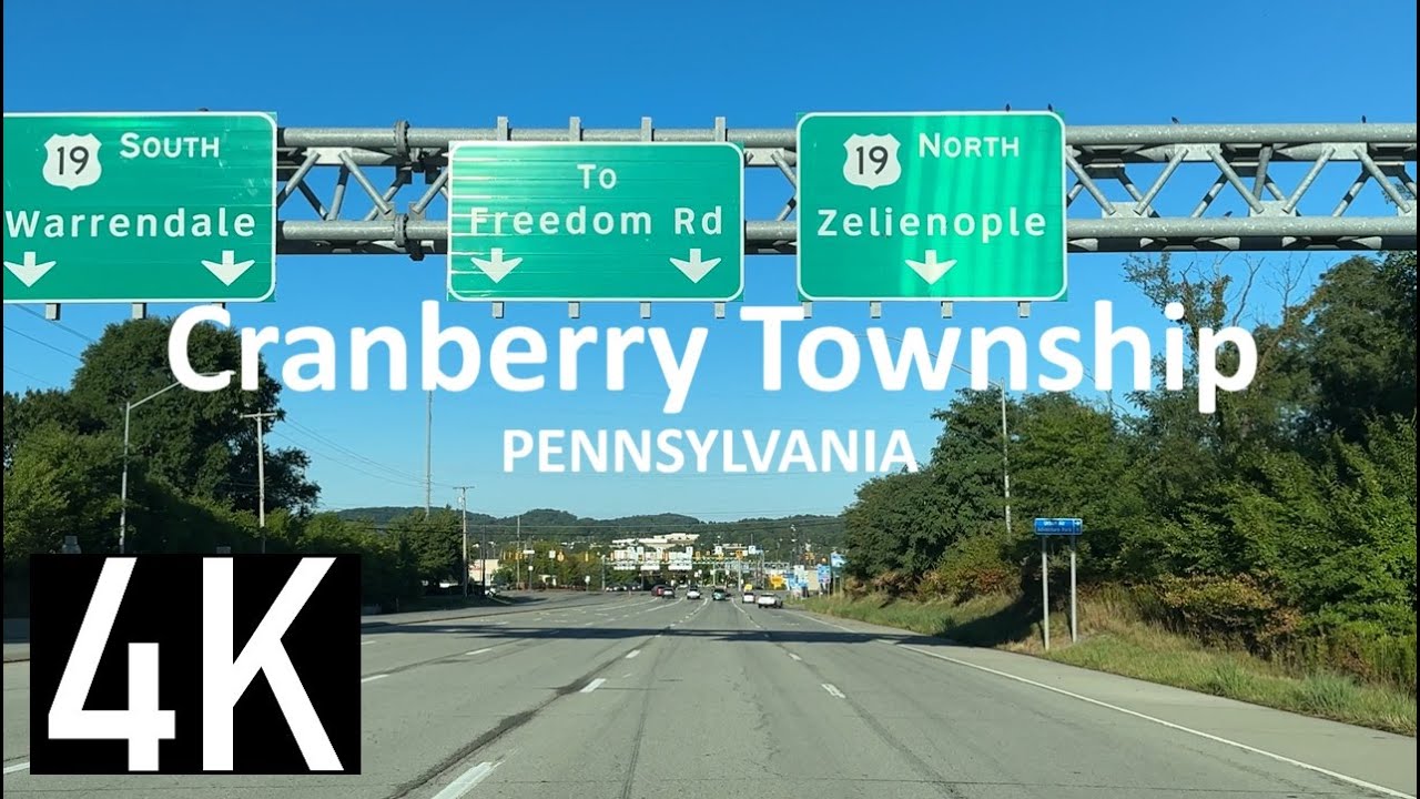 Road Tour of Cranberry Township, Pennsylvania in 4K - Outside of Pittsburgh