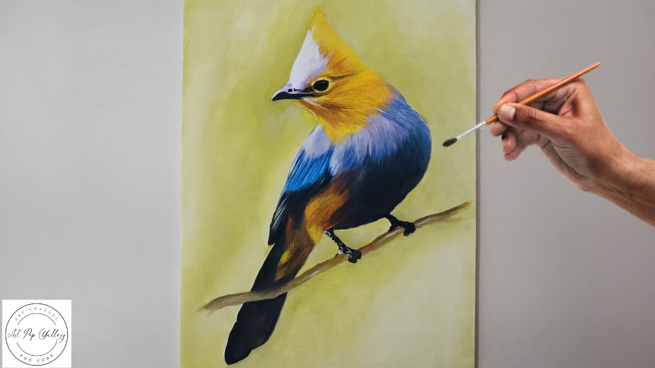 Pintando un ave con acrílico / Pintura acrílica para principiantes