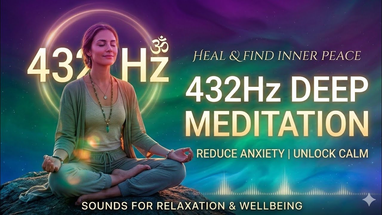 Meditation New 432 Hz to promote deep relaxation, reduce stress/anxiety, and foster