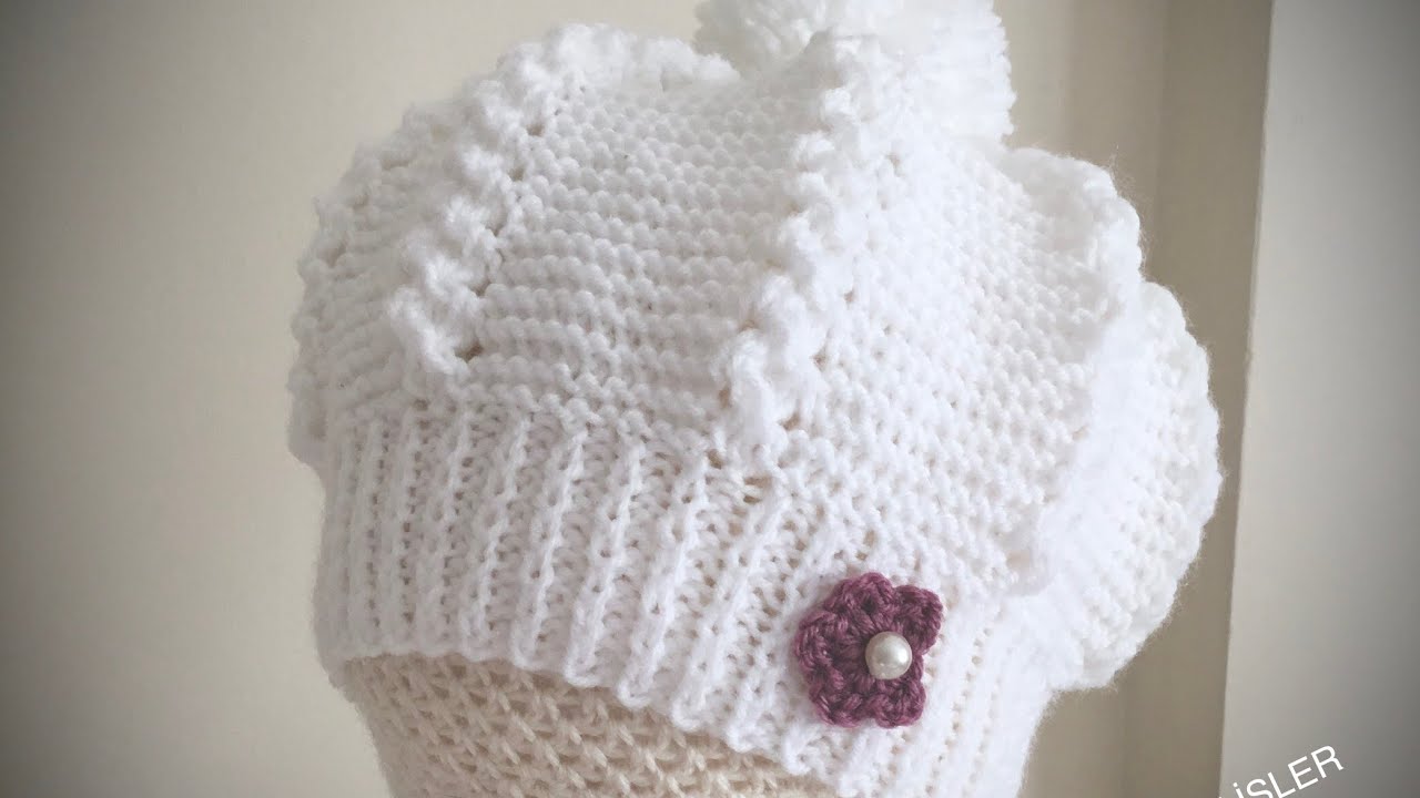 🎀 1 YAŞ ÖRGÜ BEBEK TAKIMI - BERESİNİN YAPILIŞI - KNITTING BABY HAT - STRIKKING BABY LUE
