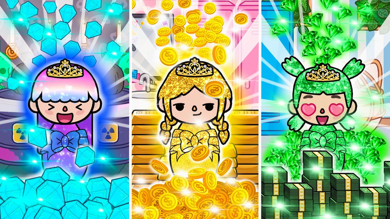 Everything Triplets Touch Turns Into Rainbow, Gold And Money | Toca Life Story | Toca Boca