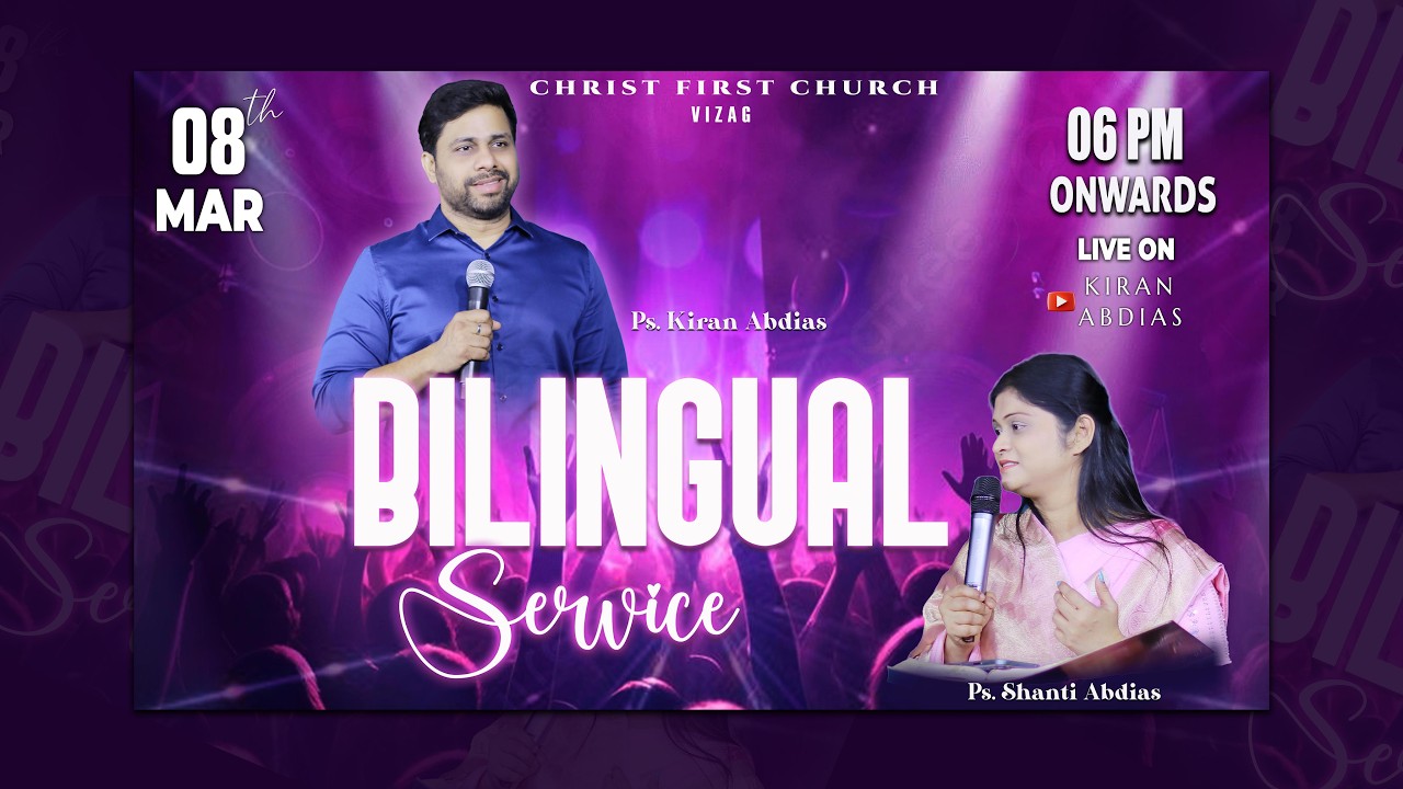 English-Telugu Worship| Bilingual Service| Online|Mar08th| Christ First Church| Pastor Kiran Abdias|