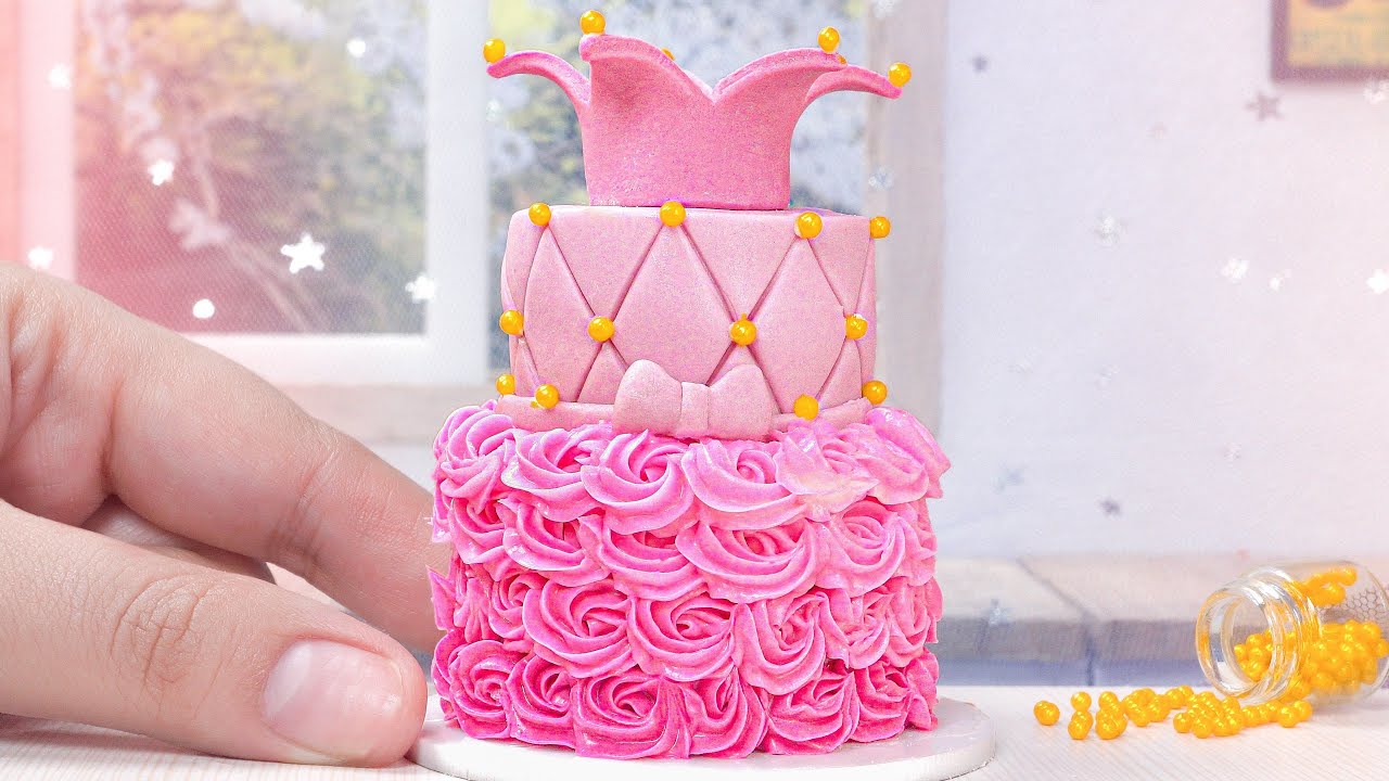 🌸 Beautiful Miniature Flower Princess Cake Decorating | Satisfying Miniature Cake By Tiny Bakery