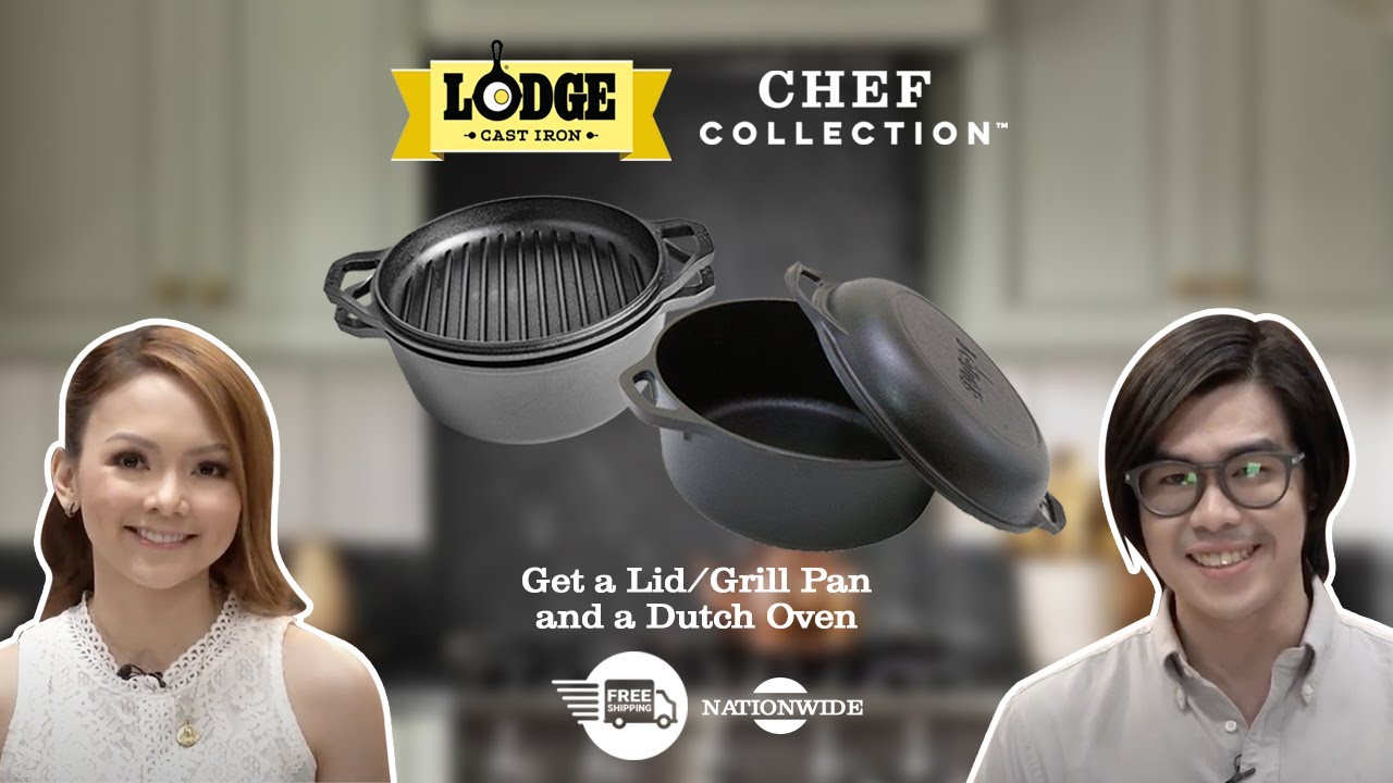 Lodge Chef Collection 6 Quart Seasoned Cast Iron Double Dutch Oven | Shop TV