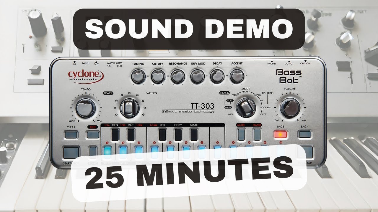 Cyclone Analogic TT-303 – 25 Minutes Synth Exploration | Sound Demo TB-303 Clone (No Talking)