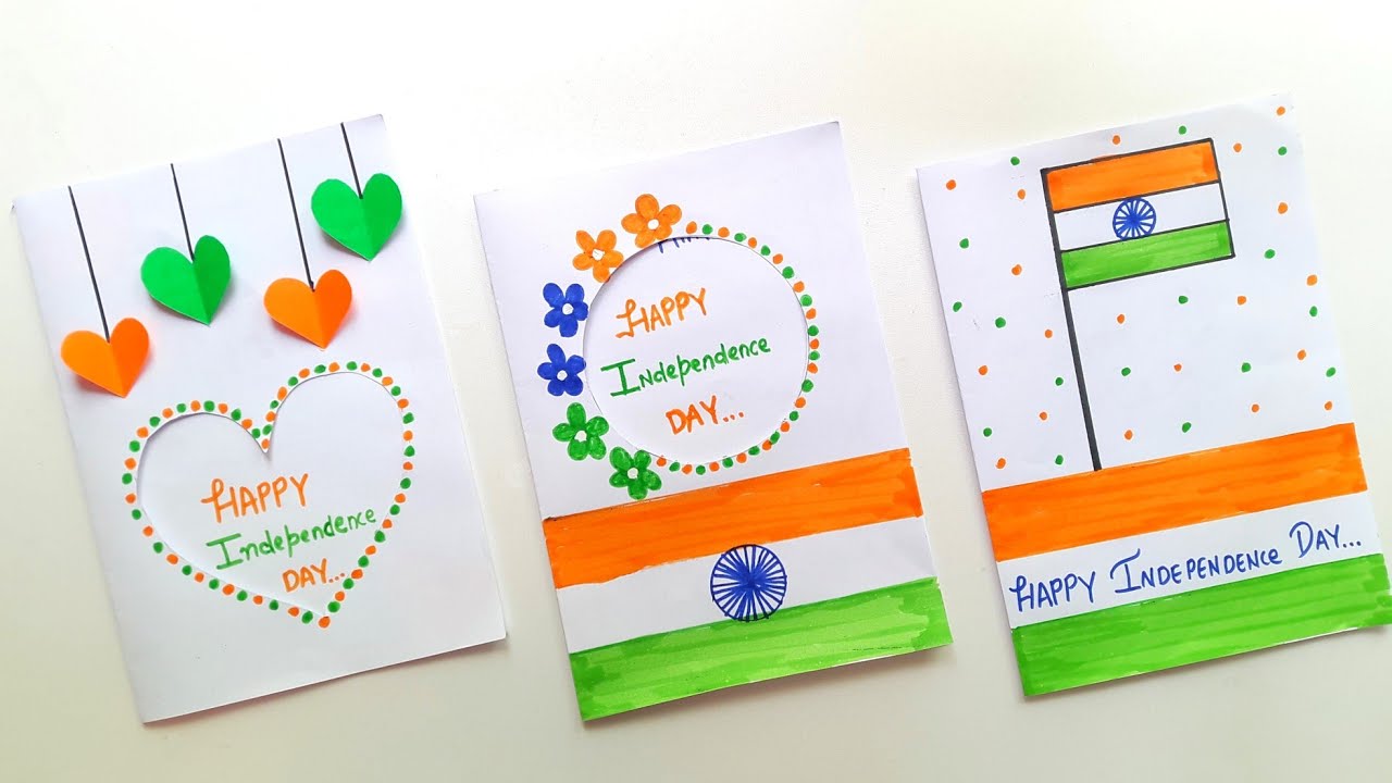 3 😍 White Paper 😍 Independence Day Greeting Card 2022 &bull; independence day card idea from White Paper