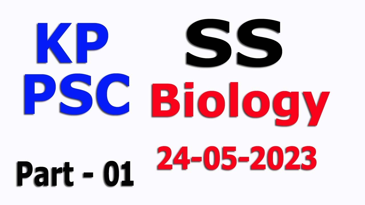 Biology SS KPK paper Dated 25-05-2023 Solved paper. Subject Specialist Biology paper: Part - 01