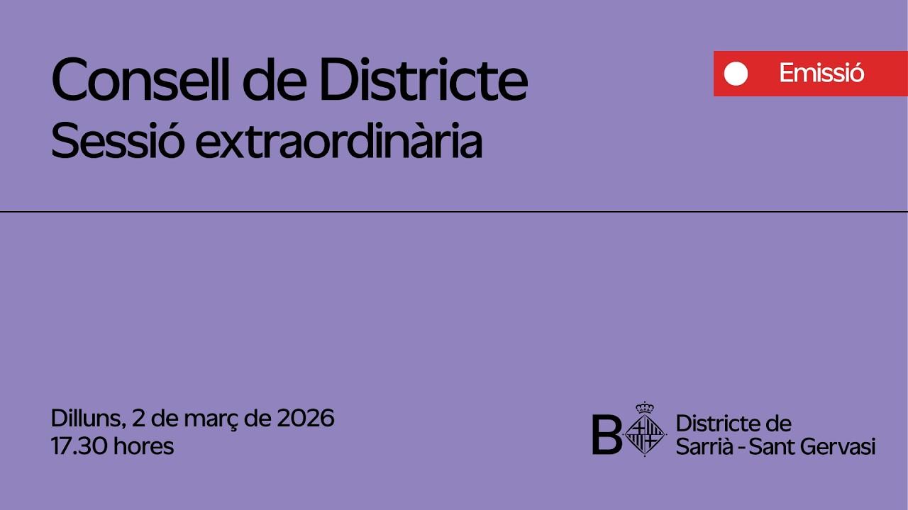 Consell Plenari extraordinari de Sarrià – Sant Gervasi