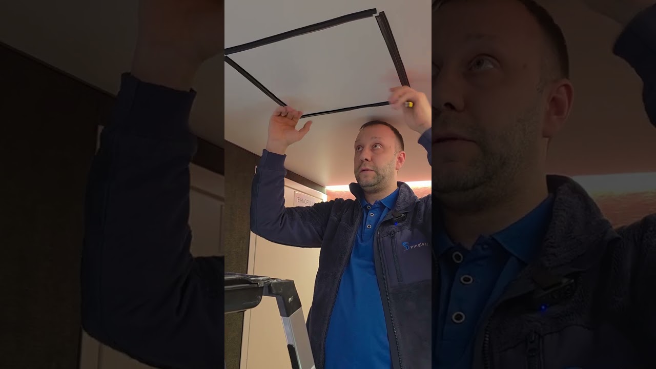Монтаж ревизионного люка для натяжных потолков.Pinglae revideerimisluuk.Pinglaed Eestis. SKYSTYLE.EU