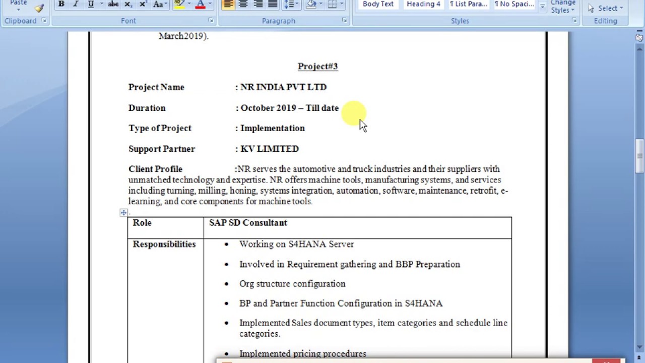 SAP SD Interview on 2.7 years experience. (S4 HANA & ECC).