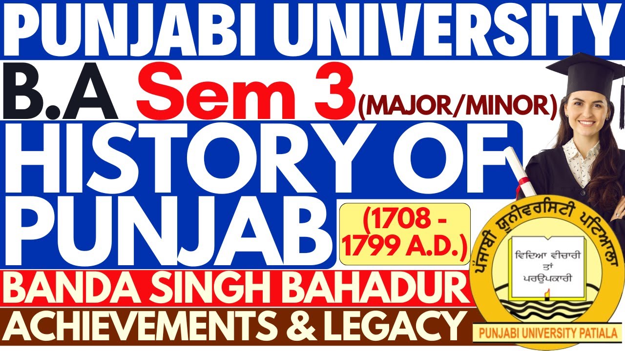 BA Sem 3 History of Punjab | History BA 3rd Semester | BA Sem 3 History | History BA Sem 3