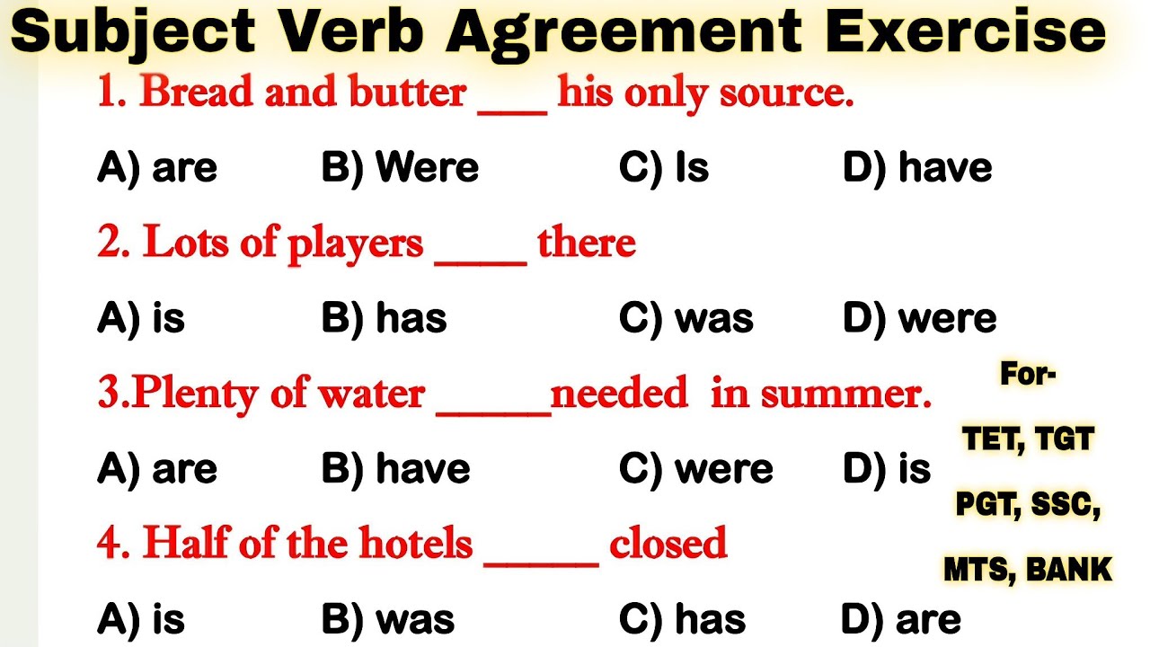Subject Verb Agreement practice set - 9 #subjectverbagreement