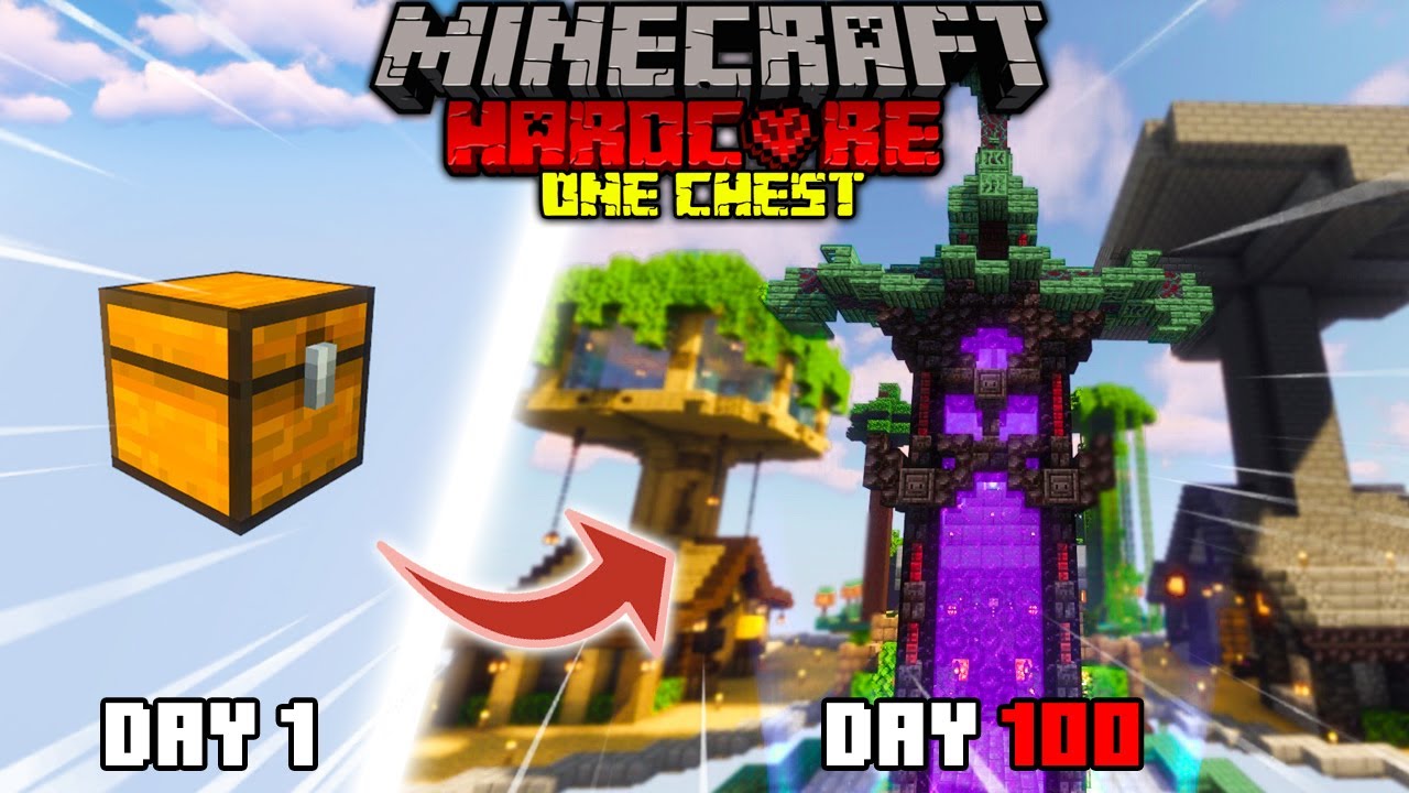 จะรอดไหม!! ถ้าผมต้องมาเอาชีวิตรอด 100 วัน ใน Minecraft Hardcore ONE CHEST!!