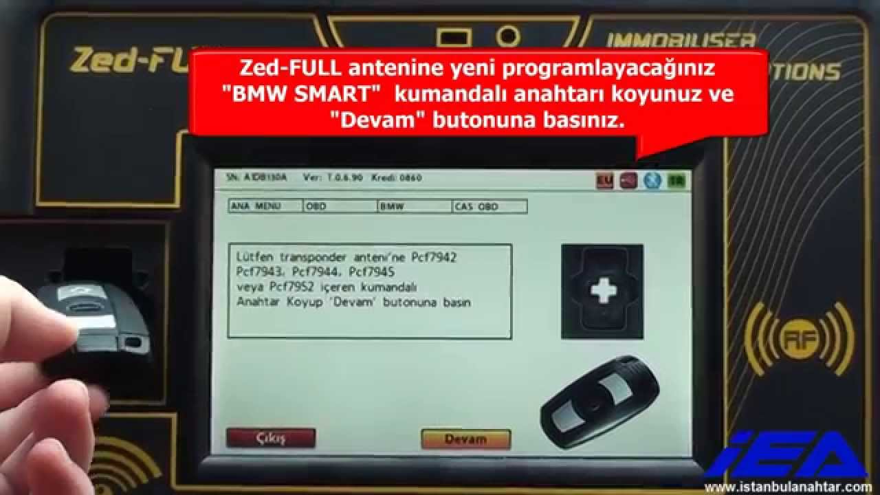 BMW CAS3 - CAS3+ Zed-FULL ile OBD ÜZERİNDEN SMART KEY ANAHTAR PROGRAMLAMA
