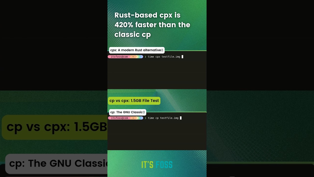 Классическая команда cp против современной команды cpx на основе Rust 🐧