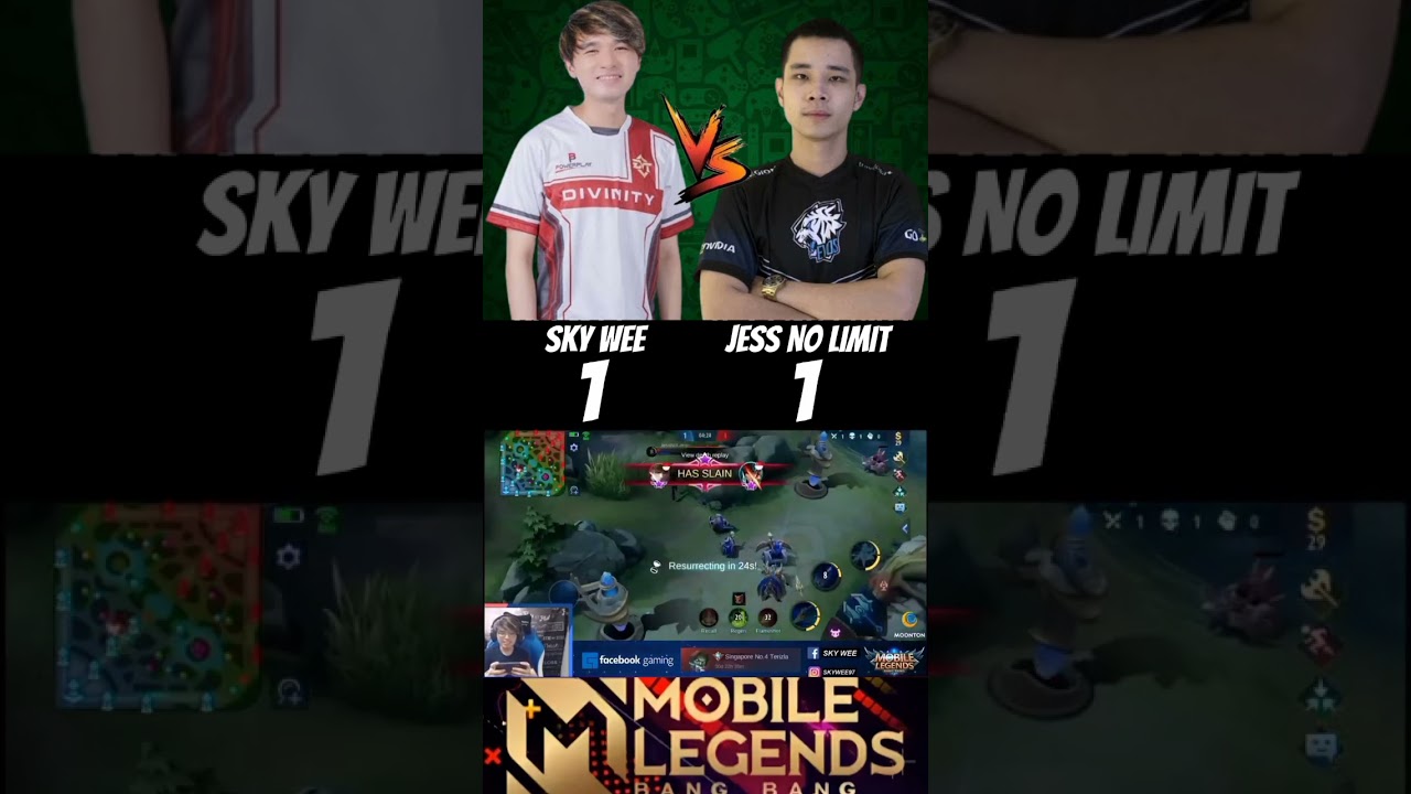 Sky wee (Zilong) vs Jess no limit (gus) 🔥 (1v1) who will be win 🔥 #jessnolimit #skywee #mlbb #shorts