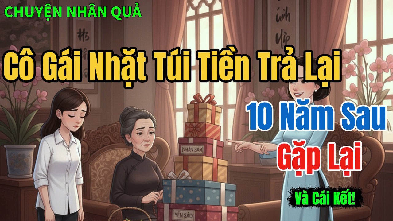 Cô Gái Nghèo Nhặt Được Túi Tiền Trả Lại, 10 Năm Sau Gặp Và Cái Kết | Chuyện Nhân Quả