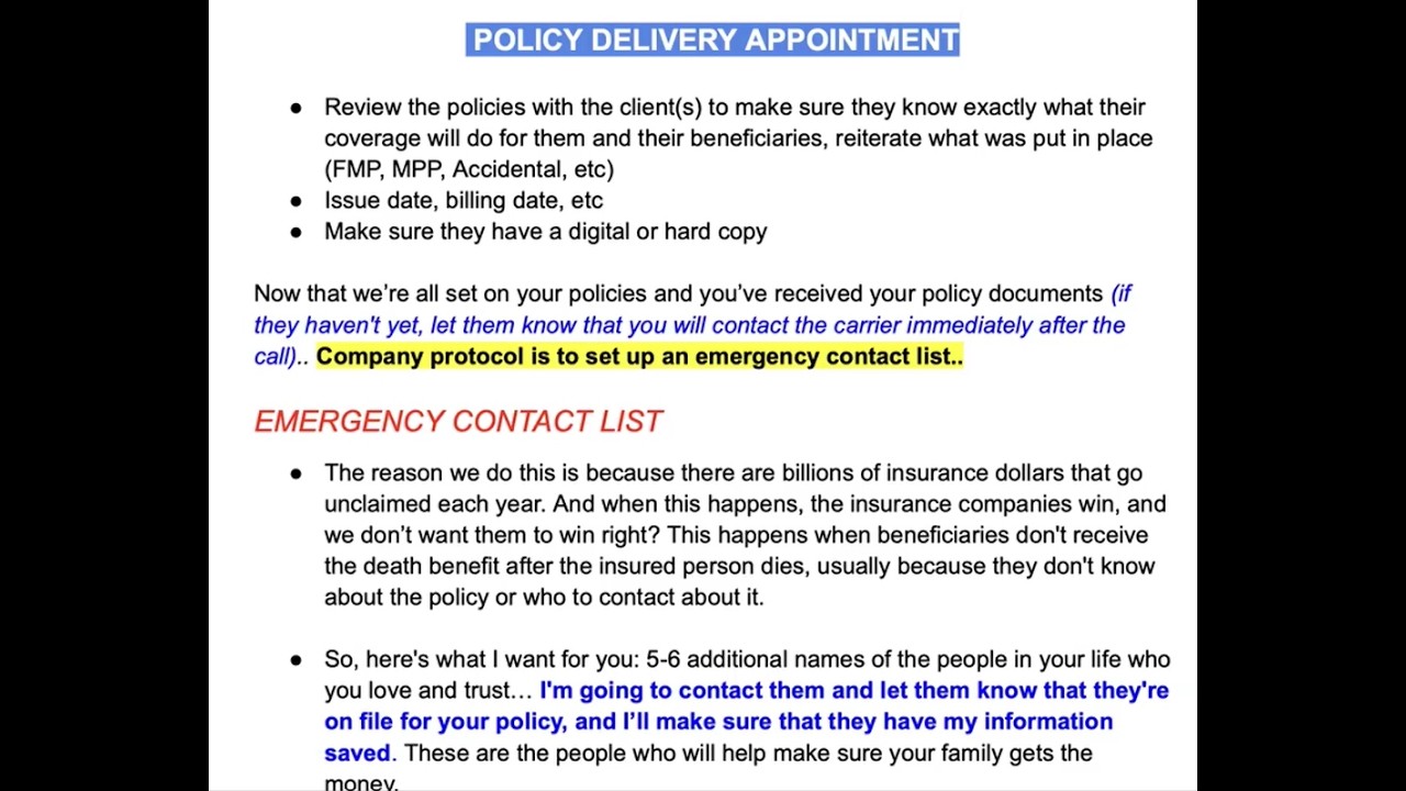 Training:  Policy Review